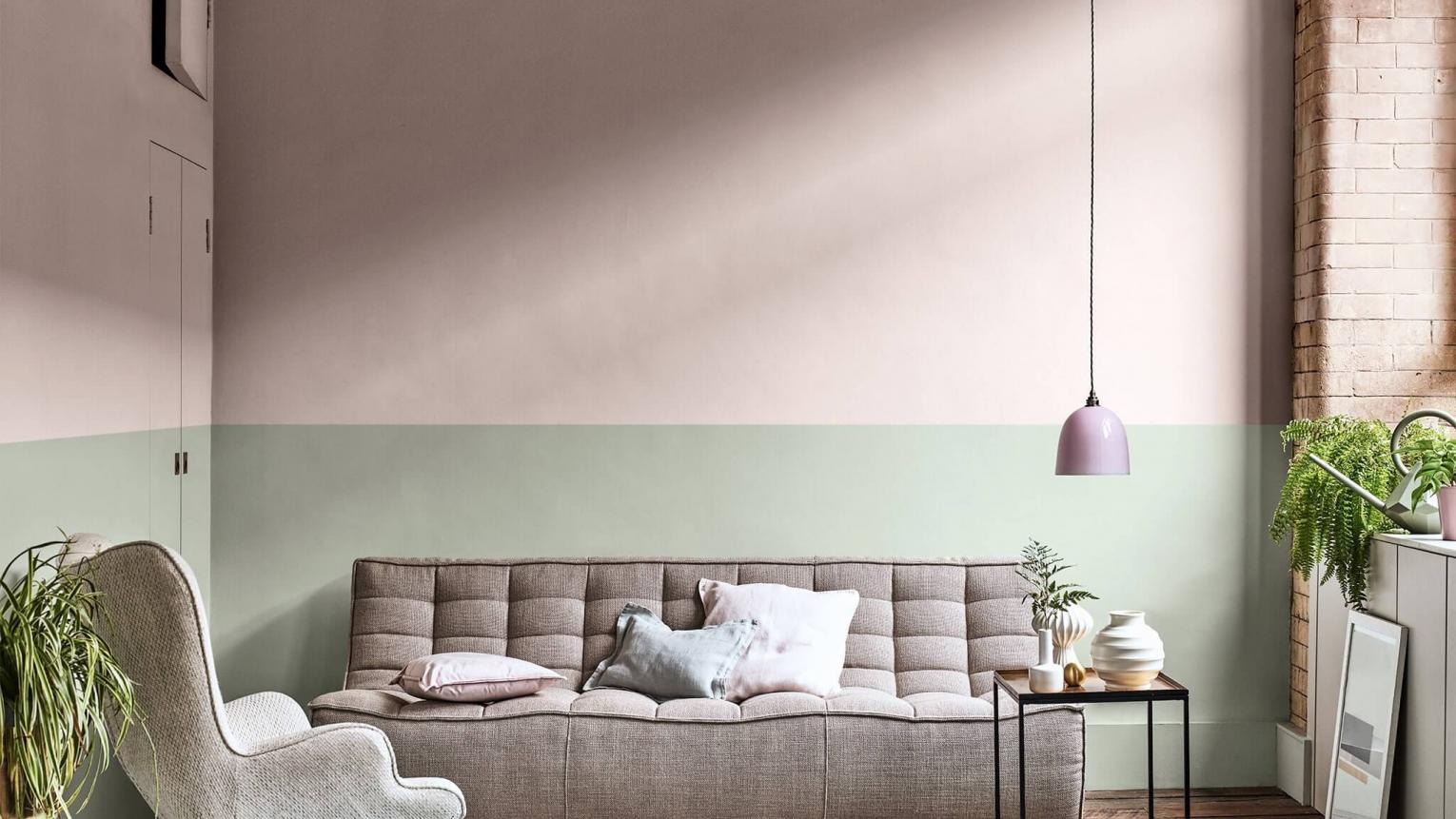 How To Create A Stylish Two Tone Wall, Wall Painting For Living Room Uk