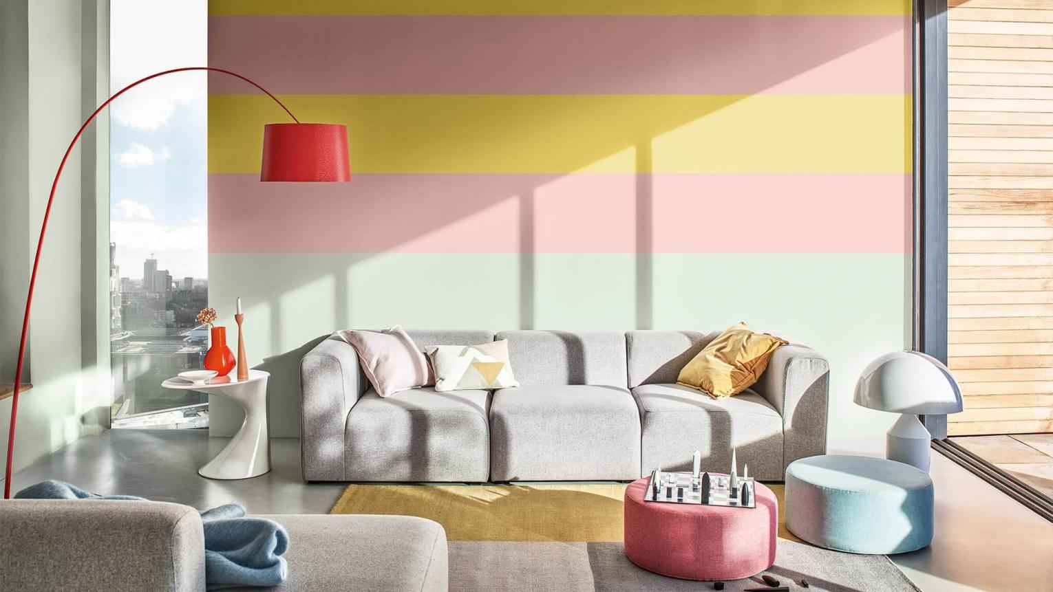 How To Paint Stripes On A Wall With, Wall Painting For Living Room Uk